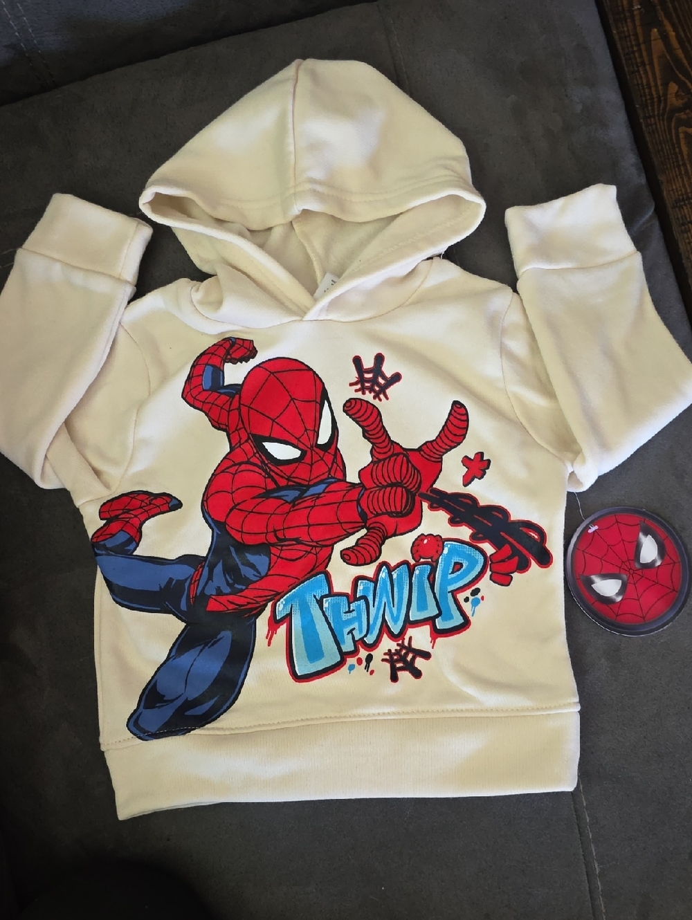 2T Marvel Kids Spider-Man Cream Hoodie